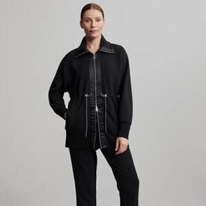 VARLEY Ridgefield Longline Zip Through Sweatshirt Jacket Black Medium M